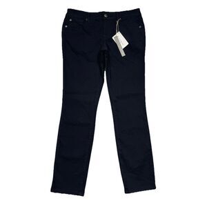 Level 99 Lily Skinny Straight Pants Petite 27P (27x25.5) Navy Blue Stretch Women